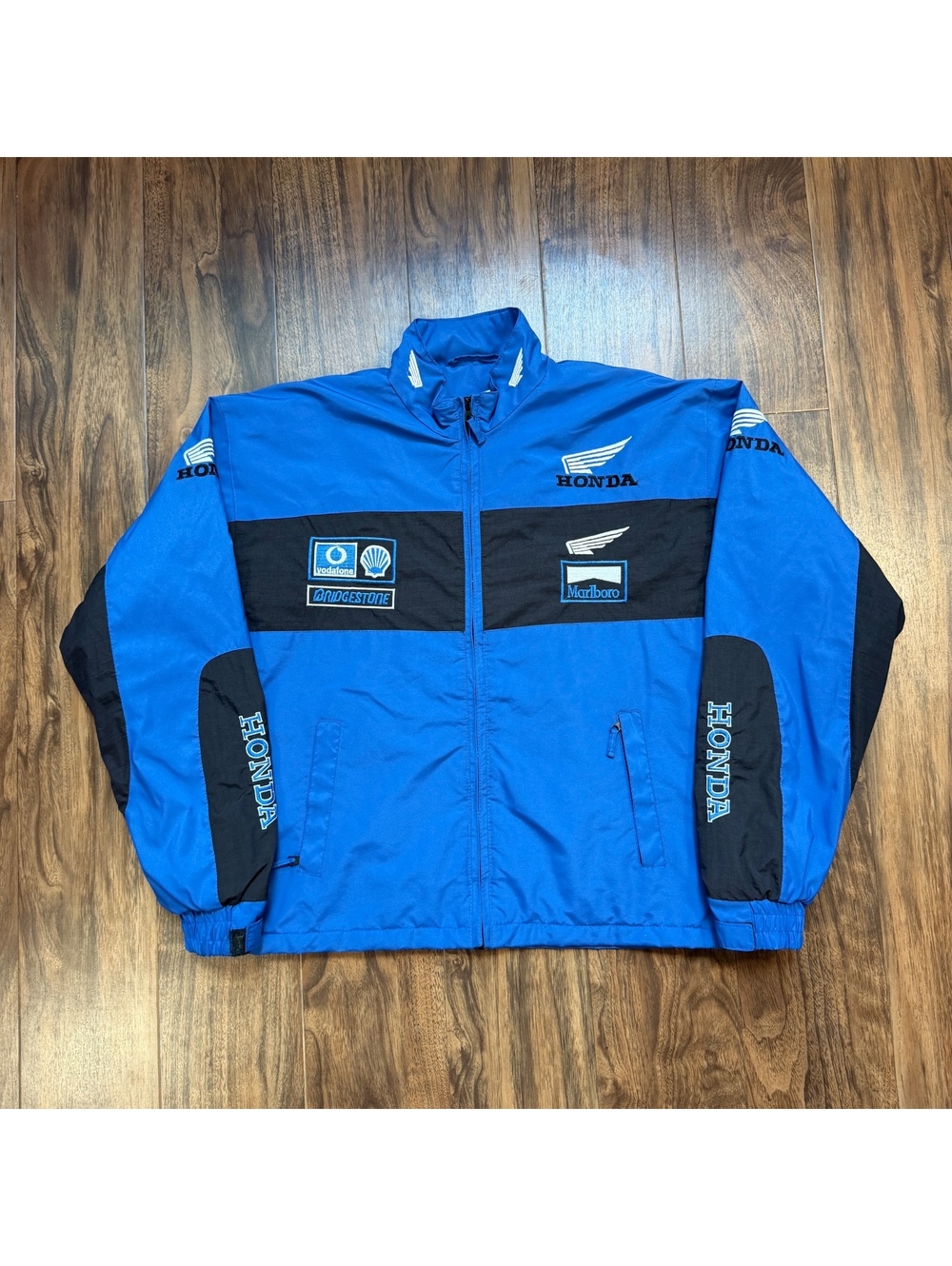 Y2K Honda Racing Motorsport Jacket Medium Quilted F1 Marlboro Bridgestone